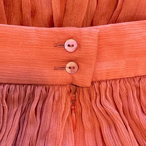 Stills maxi 100% silk flowing pleats rust colour skirt - Picture 4 of 7